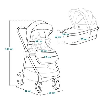 Lionelo - Poussette combinée 2-en-1 MERIL Beige Sable