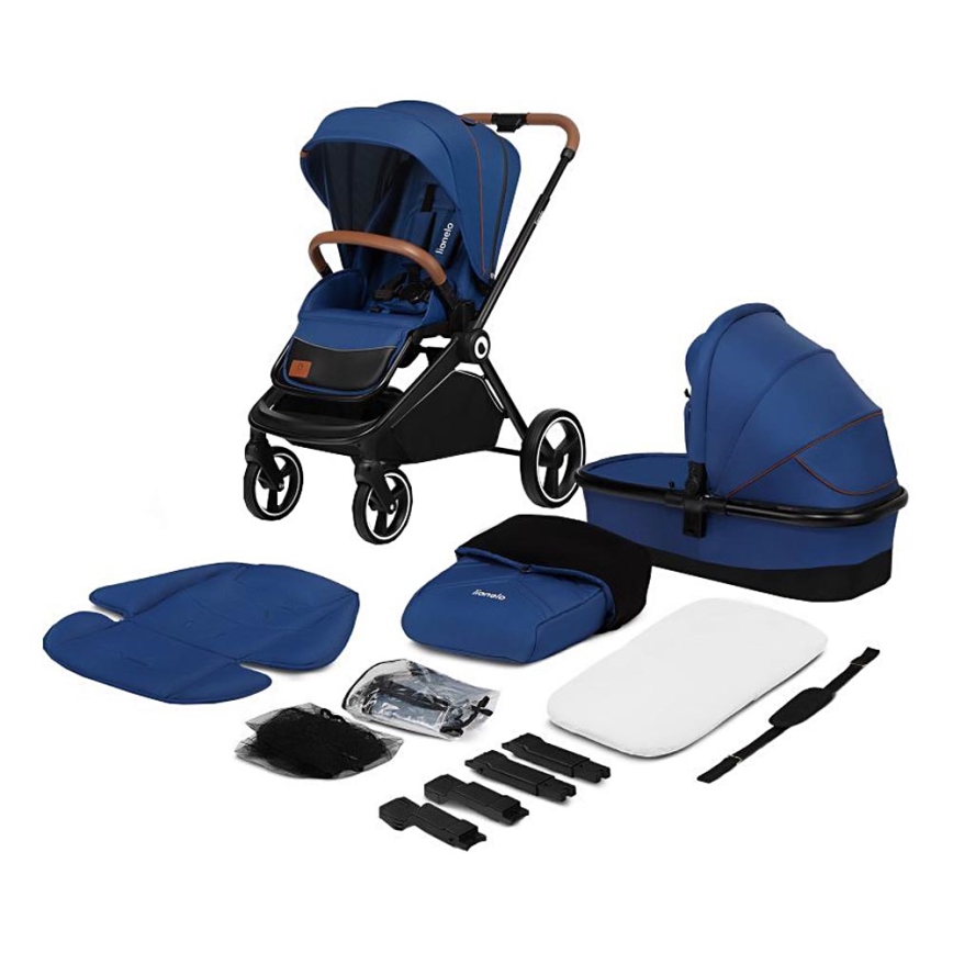 Lionelo - Poussette combinée 2-en-1 MIKA Bleu marine
