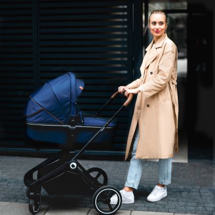 Lionelo - Poussette combinée 2-en-1 MIKA Bleu marine