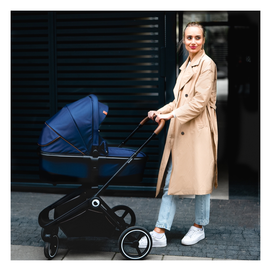 Lionelo - Poussette combinée 2-en-1 MIKA Bleu marine