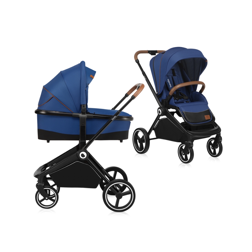 Lionelo - Poussette combinée 2-en-1 MIKA Bleu marine