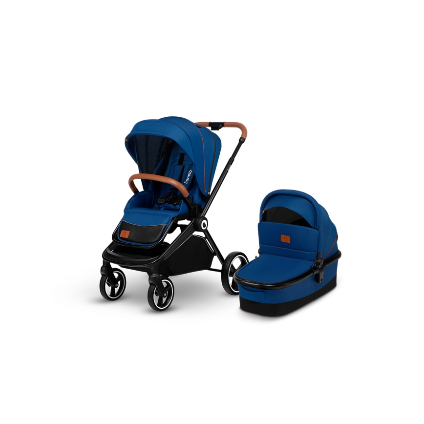 Lionelo - Poussette combinée 2-en-1 MIKA Bleu marine
