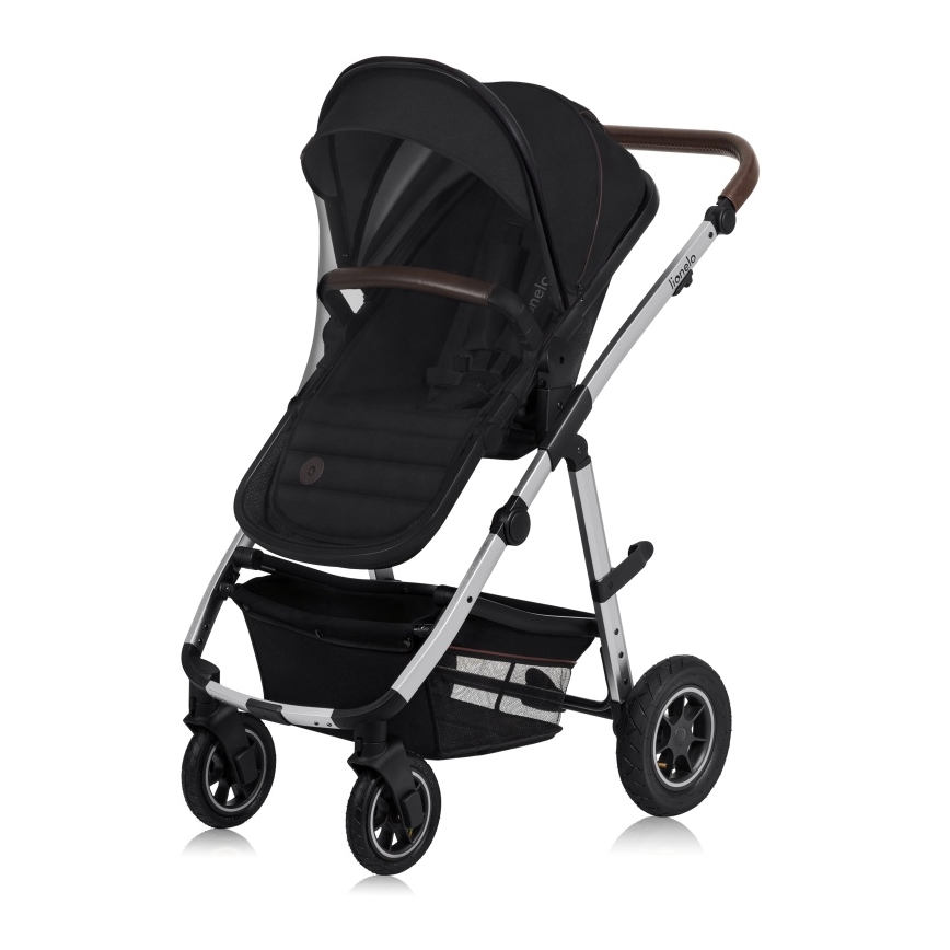 Lionelo - Poussette combinée 3-en-1 AMBER Noir/Argent