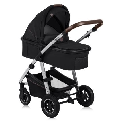 Lionelo - Poussette combinée 3-en-1 AMBER Noir/Argent