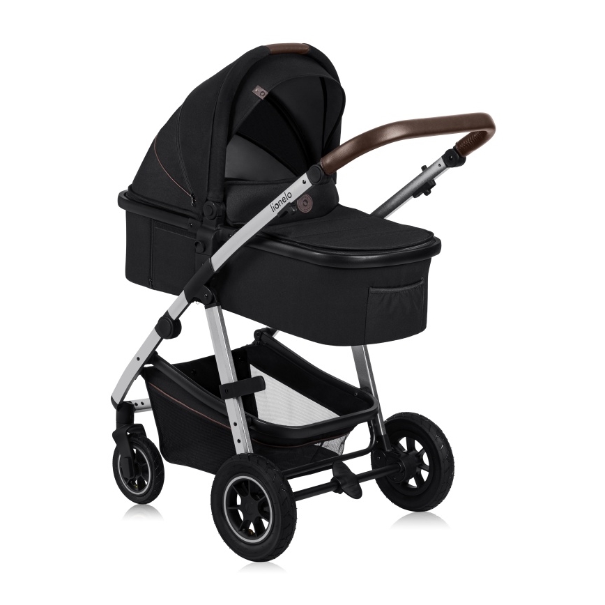 Lionelo - Poussette combinée 3-en-1 AMBER Noir/Argent