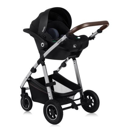 Lionelo - Poussette combinée 3-en-1 AMBER Noir/Argent