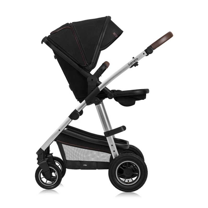 Lionelo - Poussette combinée 3-en-1 AMBER Noir/Argent