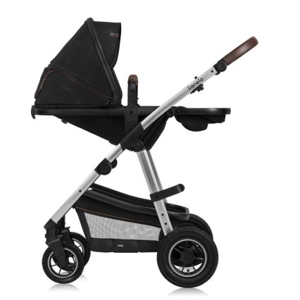 Lionelo - Poussette combinée 3-en-1 AMBER Noir/Argent