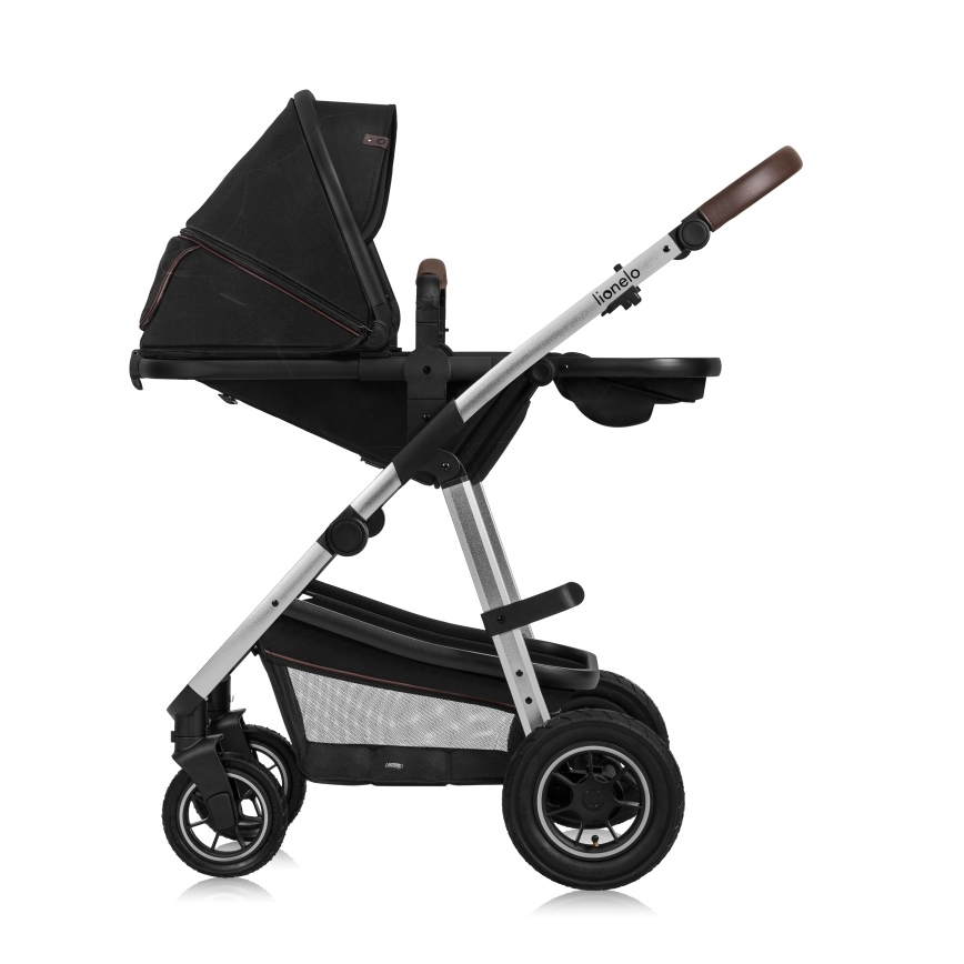 Lionelo - Poussette combinée 3-en-1 AMBER Noir/Argent