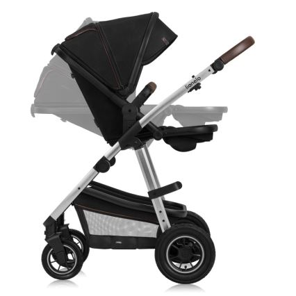 Lionelo - Poussette combinée 3-en-1 AMBER Noir/Argent