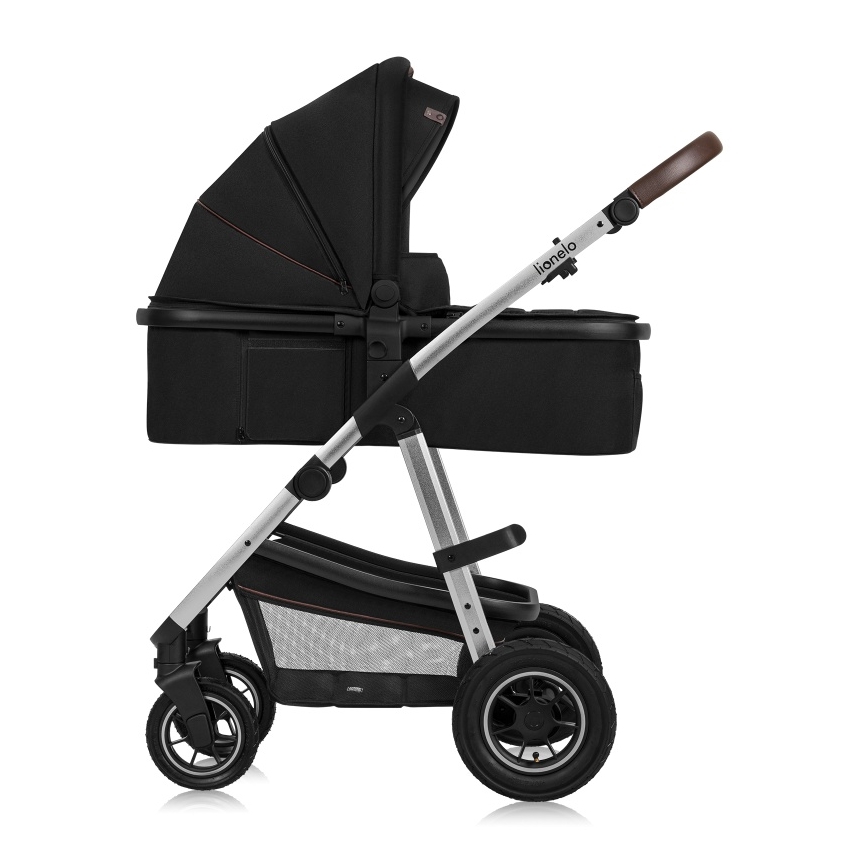 Lionelo - Poussette combinée 3-en-1 AMBER Noir/Argent