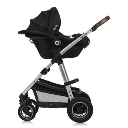 Lionelo - Poussette combinée 3-en-1 AMBER Noir/Argent