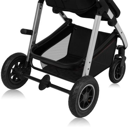 Lionelo - Poussette combinée 3-en-1 AMBER Noir/Argent