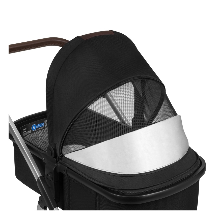 Lionelo - Poussette combinée 3-en-1 AMBER Noir et argent