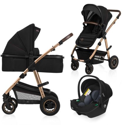 Lionelo - Poussette combinée 3 en 1 AMBER Onyx noir