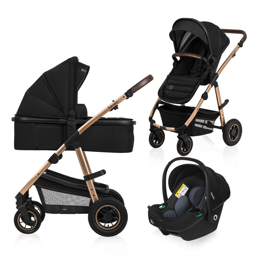 Lionelo - Poussette combinée 3 en 1 AMBER Onyx noir