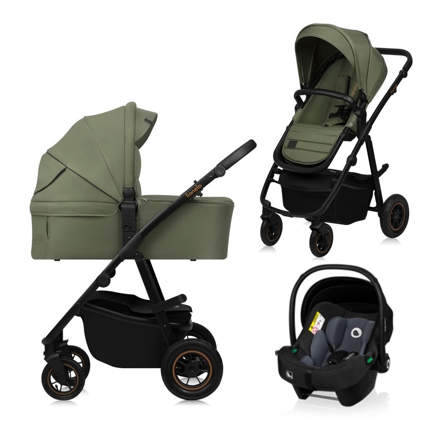 Lionelo - Poussette combinée 3-en-1 AMBER PLUS Vert forêt