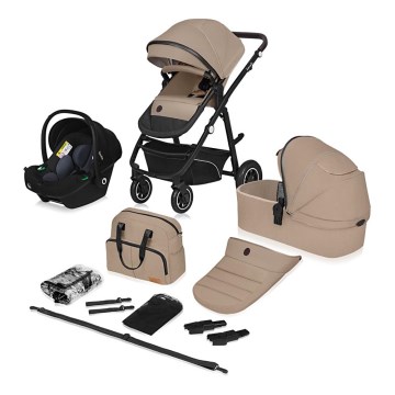 Lionelo - Poussette combinée 3 en 1 BIANKA Beige Sable