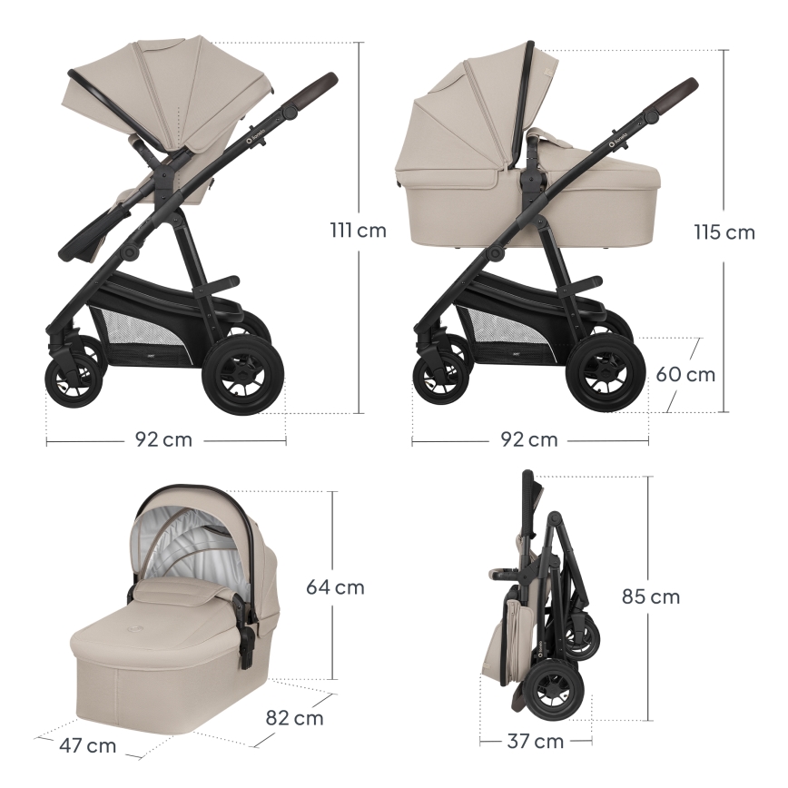 Lionelo - Poussette combinée 3 en 1 BIANKA Beige sable