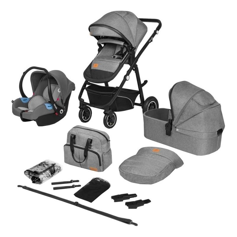 Lionelo - Poussette combinée 3-en-1 BIANKA Gris pierre