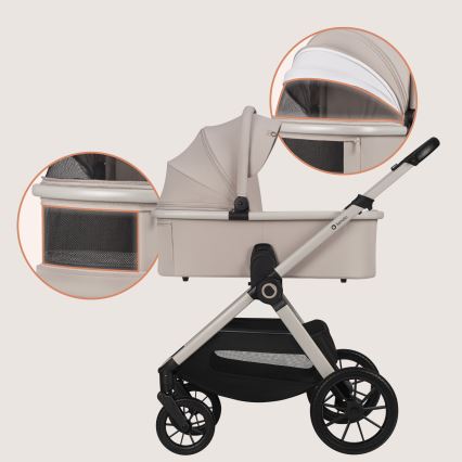 Lionelo - Poussette combinée 3-en-1 LAYLA Beige Sable