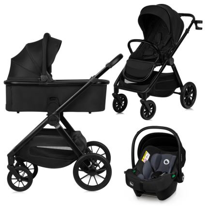 Lionelo - Poussette combinée 3-en-1 LAYLA Noir Onyx