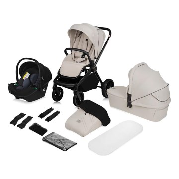 Lionelo - Poussette combinée 3 en 1 MIKA PLUS Beige Sable