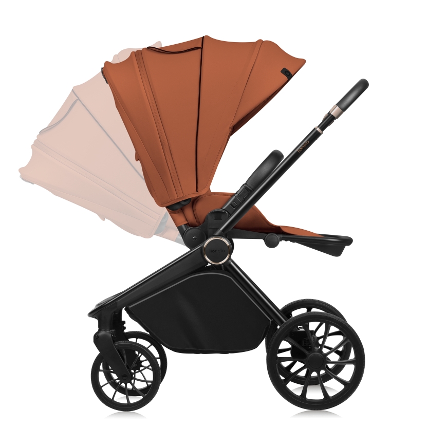 Lionelo - Poussette combinée 3-en-1 MIKA PLUS Brun rouille
