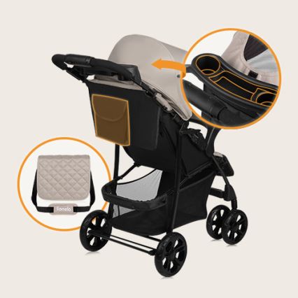Lionelo - Poussette EMMA PLUS beige/noir