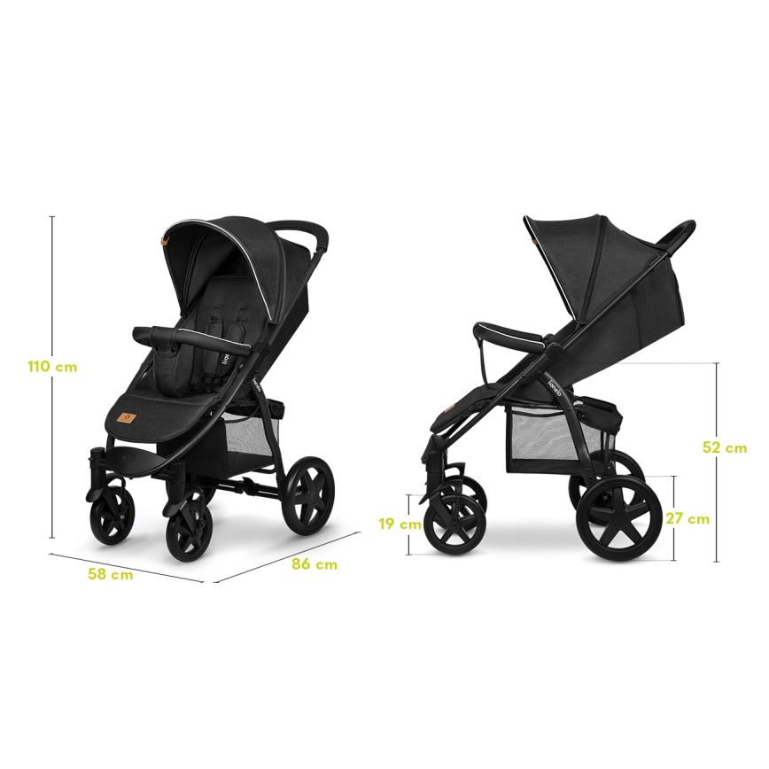 Lionelo - Poussette sportive ANNET PLUS noire