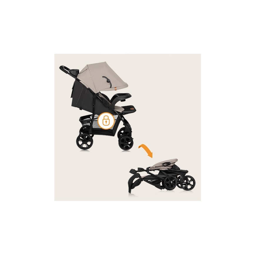 Lionelo - Poussette sportive EMMA PLUS beige/noir