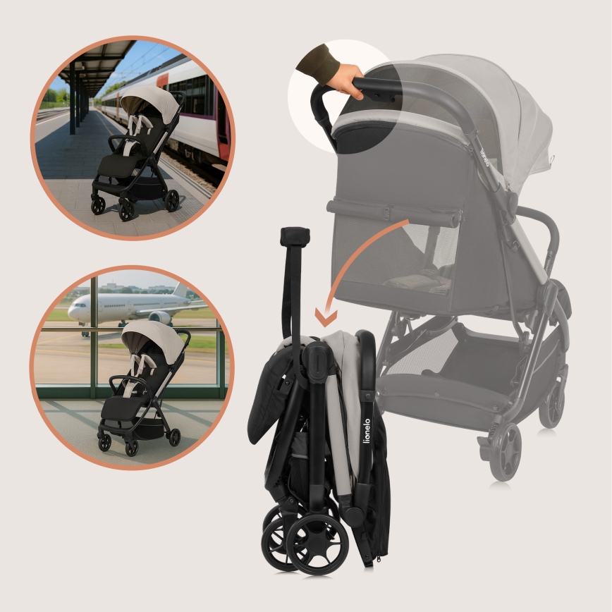 Lionelo - Poussette sportive JULIE AIR Beige Sable