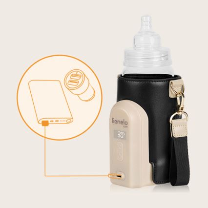 Lionelo - Rechargeable bottle warmer THERMUP GO EVO 18W/5V zwart/beige