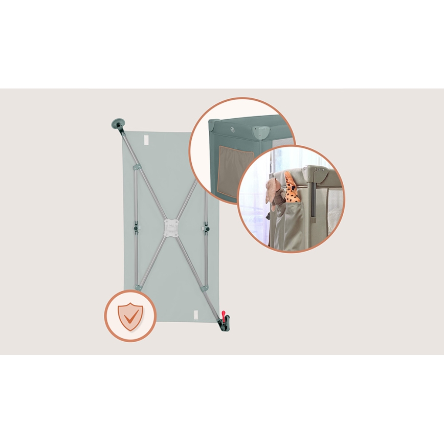 Lionelo - Reisbed 3-in-1 ELLEN Groene Salie