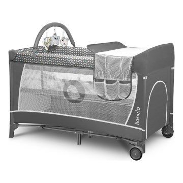Lionelo - Reisbed FLOWER Grijs Scandi