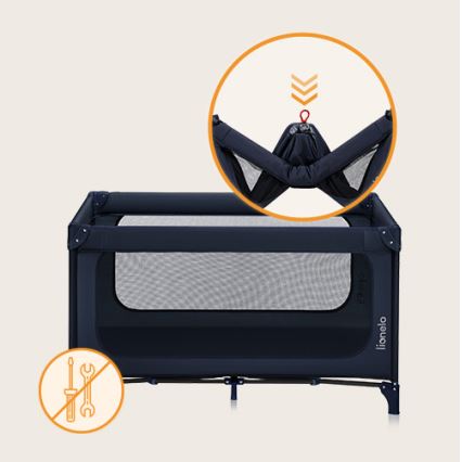 Lionelo - Reisbed JASMIN EASY FOLD navyblauw