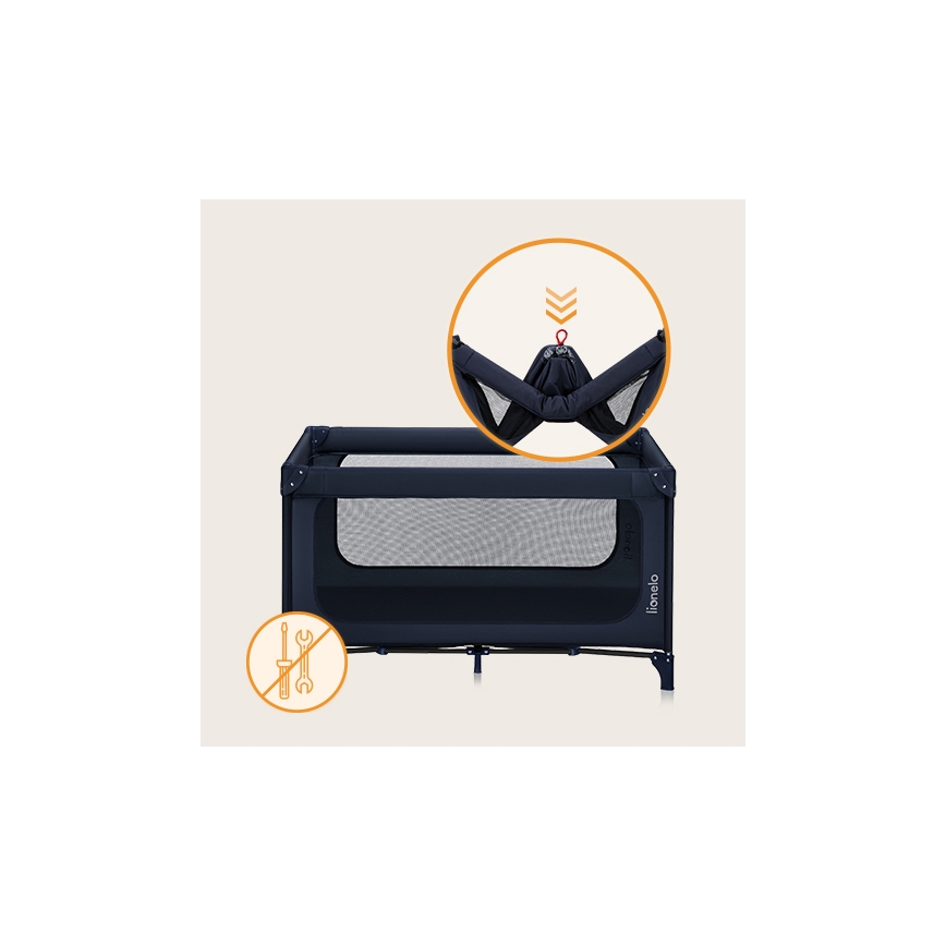 Lionelo - Reisbed JASMIN EASY FOLD navyblauw