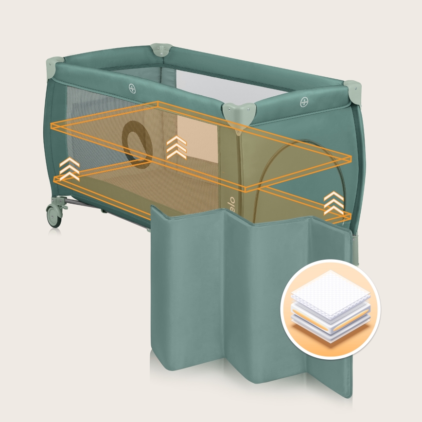 Lionelo - Reisbed STEFI PLUS Green Olive