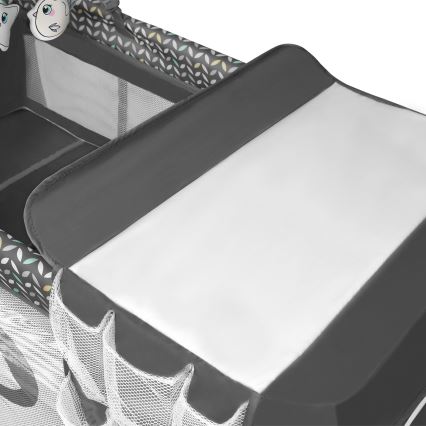 Lionelo - Reisbedje FLOWER Grijs Scandi