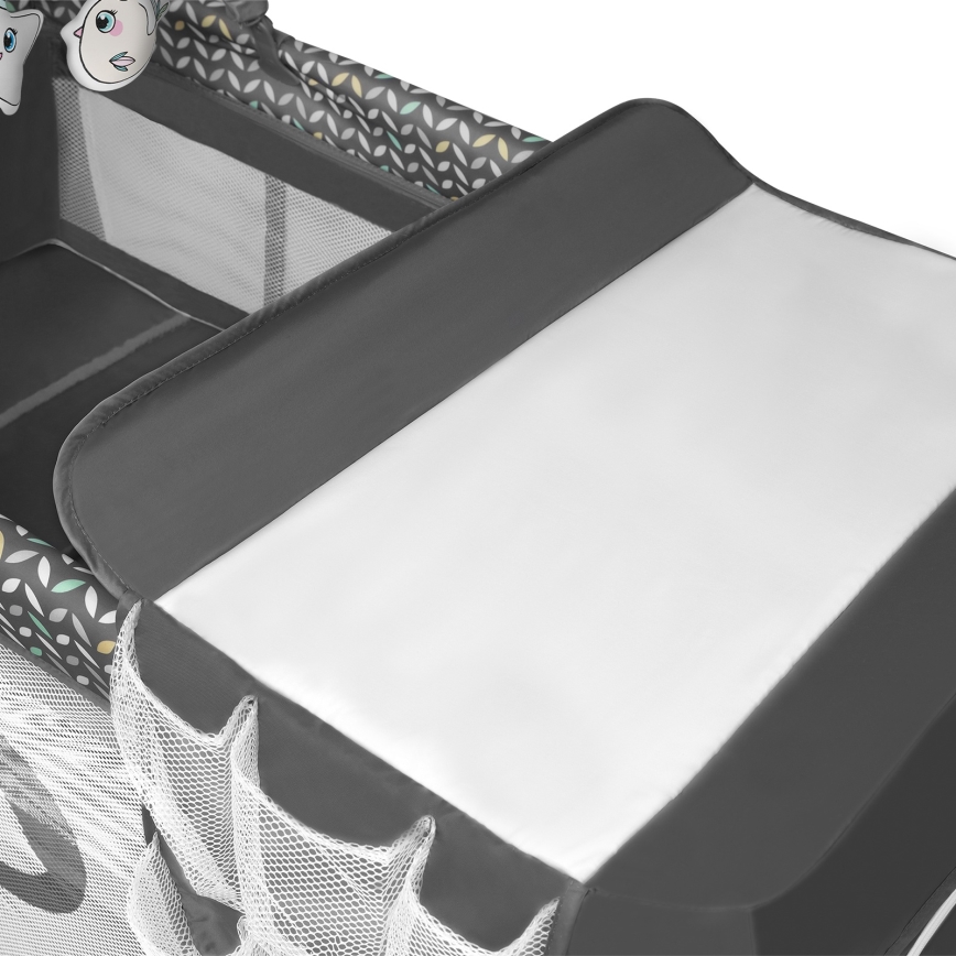 Lionelo - Reisbedje FLOWER Grijs Scandi