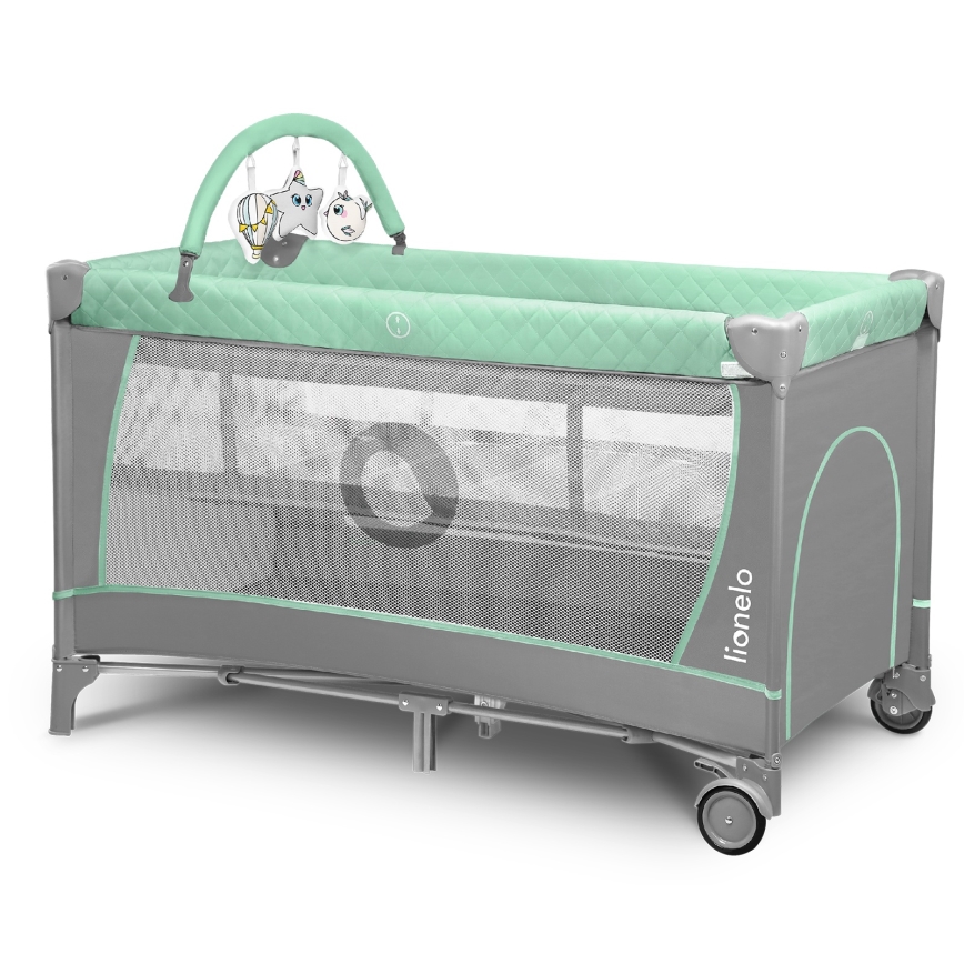 Lionelo - Reisbedje FLOWER Turquoise