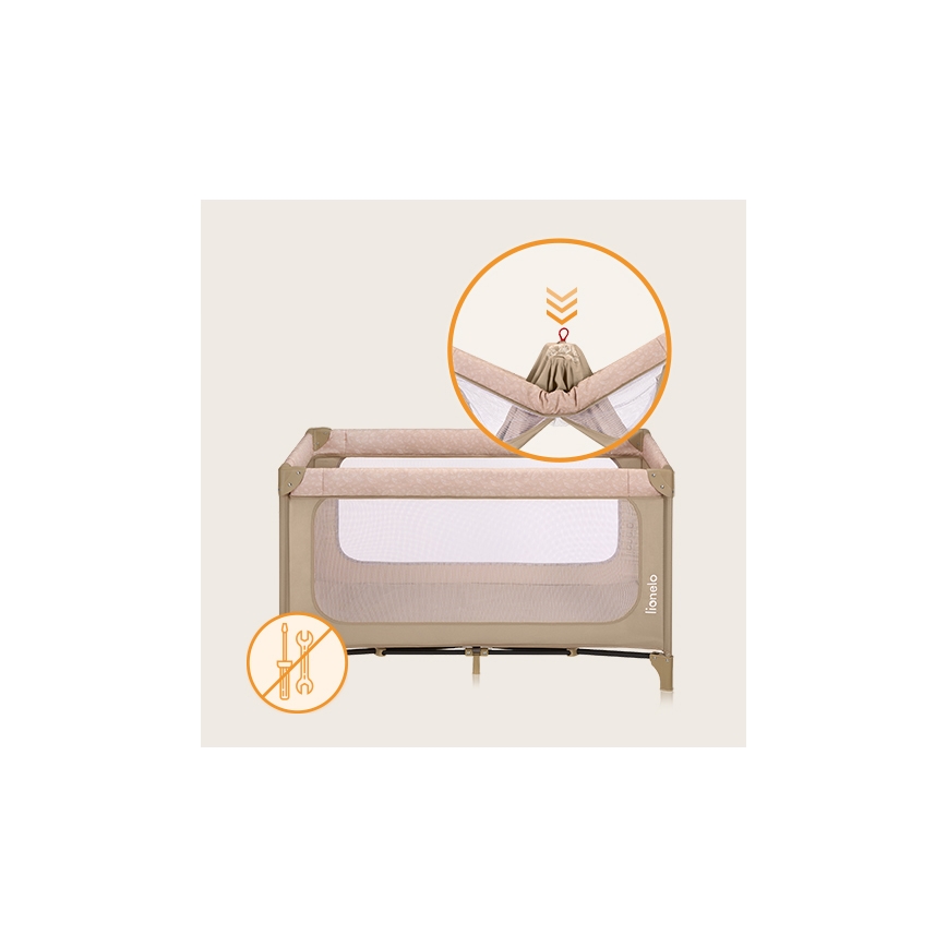 Lionelo - Reisbedje JASMIN EASY FOLD Beige zand
