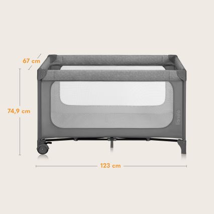 Lionelo - Reisbedje JASMIN EASY FOLD Grey Stone