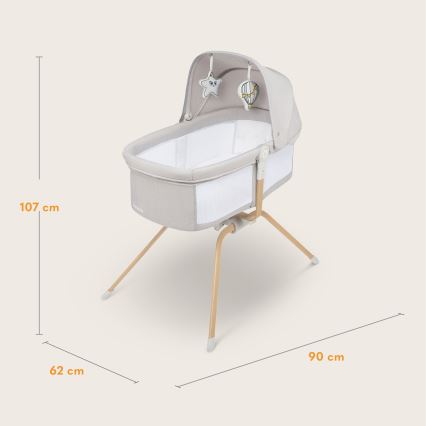 Lionelo - Reisbedje MALIN EVO Beige Naturel