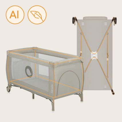 Lionelo - Reisbedje STEFI PLUS Beige Cappuccino