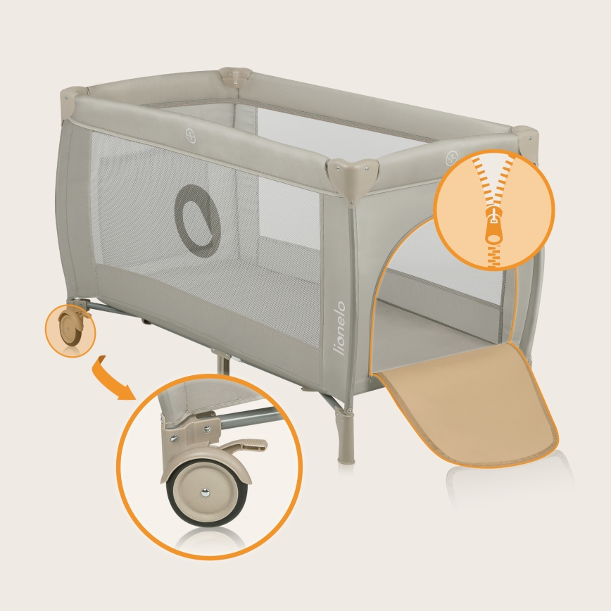 Lionelo - Reisbedje STEFI PLUS Beige Cappuccino