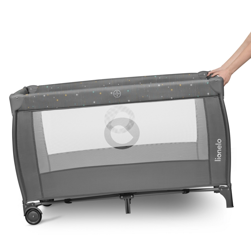 Lionelo - Reisbedje STEFI PLUS Grey Multicolor