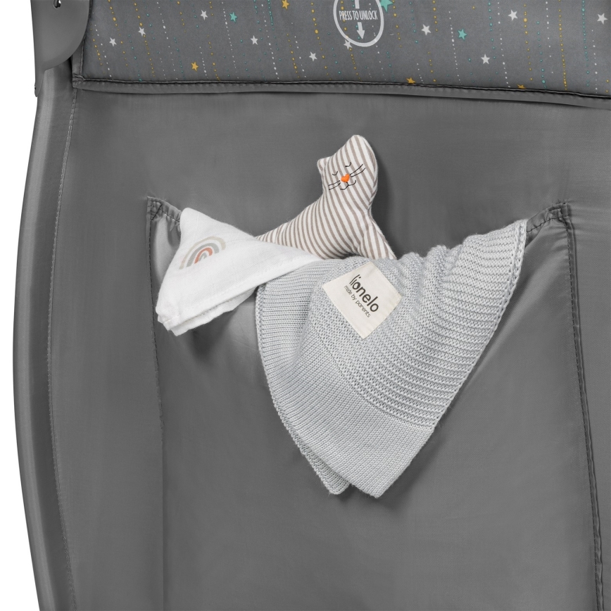 Lionelo - Reisbedje STEFI PLUS Grey Multicolor