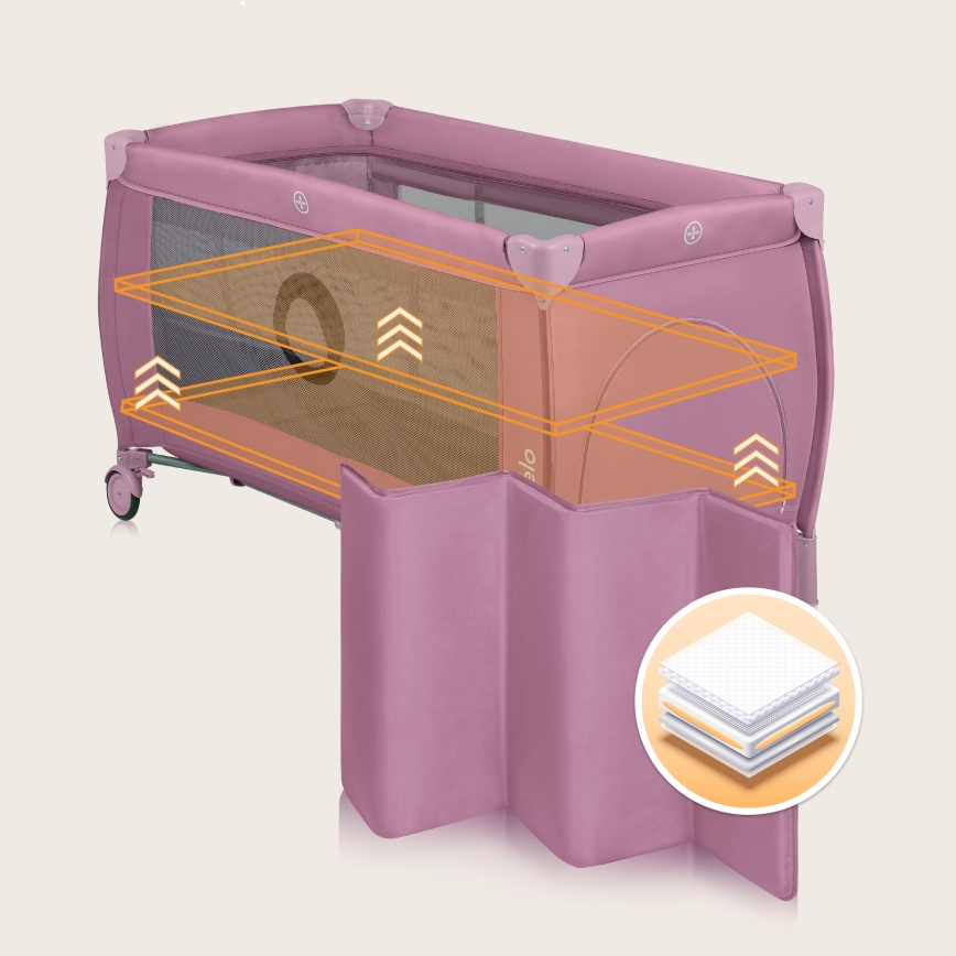 Lionelo - Reisbedje STEFI PLUS Roze Magnolia