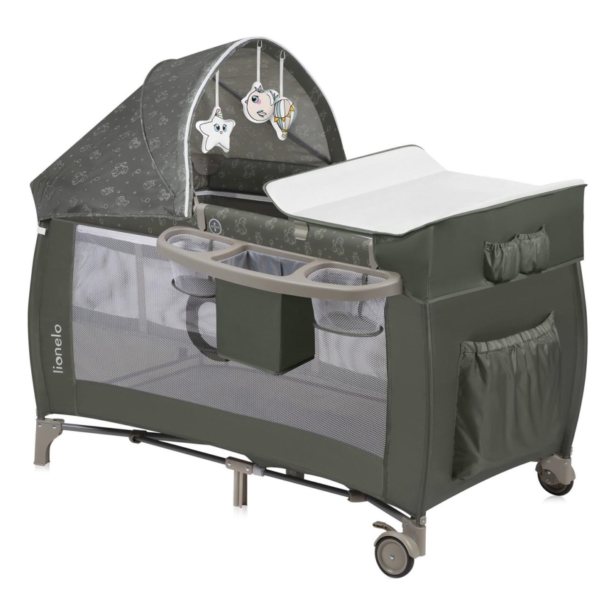 Lionelo - Reisbedje SVEN PLUS Beige Olive